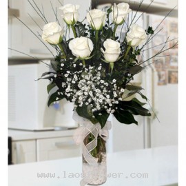 7 White Roses